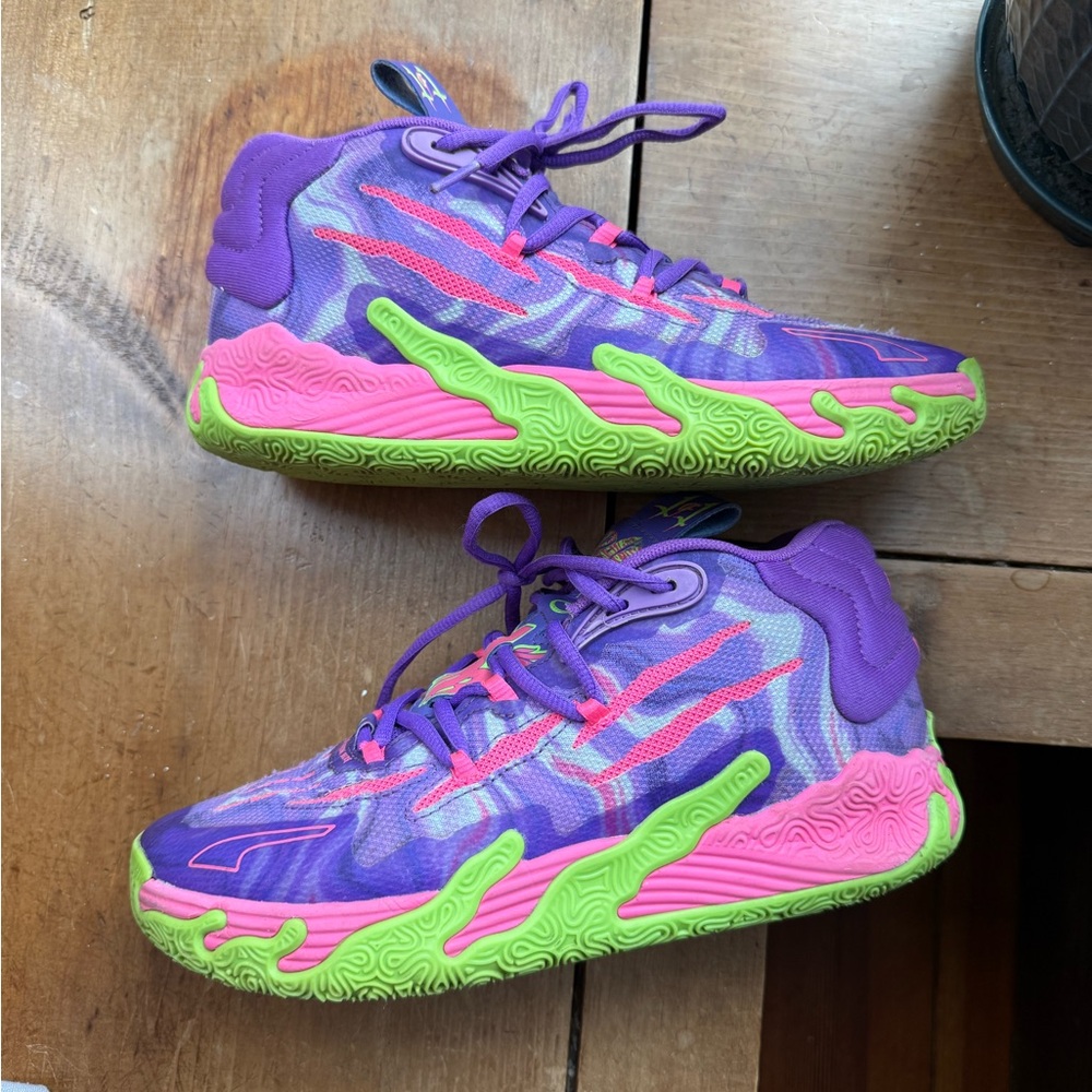 Kids Purple and Green Athletic Shoes